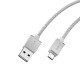 Кабель USB <-> microUSB, Hoco Refined steel, White, 1.2 м (U49)