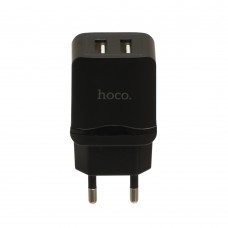 Мережевий зарядний пристрій Hoco, Black, 2xUSB, 2.4A,(C33A)