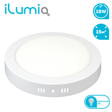 Світильник стельовий круглий Ilumia LED 18W, 4000K, 220V, 1400Lm, білий, ML-18-220-NW