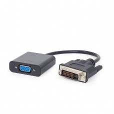 Адаптер DVI (M) - VGA (F), Cablexpert, Black, 15 см (A-DVID-VGAF-01)
