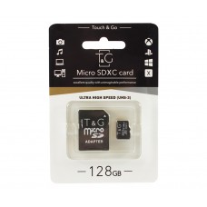 Карта памяти microSDXC, 128Gb, Class10 UHS-3, T&G, SD адаптер (TG-128GBSD10U3-01)