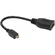 Конвертер microHDMI (тато) на HDMI (мама) 8cm, Black, Defender, (87301)