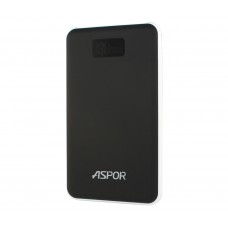 Универсальная мобильная батарея 20000 mAh, Aspor A398 (3.0A, 2USB) Black