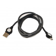 Кабель USB <-> microUSB, iNavi, Black, 1.2 м, 2.4A, Tighdbraid, (TB1)