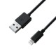 Кабель USB <-> Lightning, Grand-X, Black, 1м, 2.1A (PL01BS)