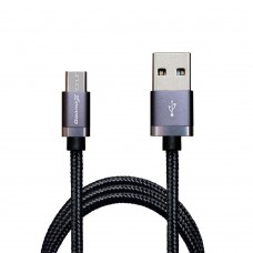 Кабель USB <-> microUSB, Black, 1 м, 3A, Grand-X, (FM07B)