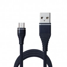 Кабель USB <-> microUSB, Black, 1.2 м, 2.1A, Grand-X, (NM012BK)