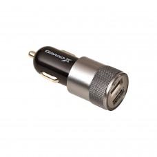 Автомобільний зарядний пристрій Grand-X, Black, 2xUSB, 2.1A, кабель USB <-> MicroUSB (CH-25BM)