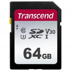 Карта памяти SDXC, 64Gb, Сlass10 UHS-I U3, Transcend V10 (TS64GSDC300S)