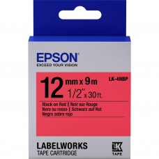 Картридж Epson LK4RBP, Black/Red, 12 мм / 9 м, пастельна стрічка (C53S654007)