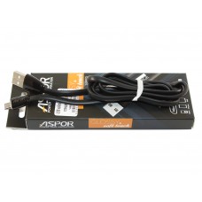 Кабель USB - micro USB 1.2 м Aspor Black, 2A (A71)