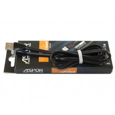 Кабель USB - Lightning 1.2 м Aspor Black, 2A (A75)