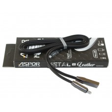 Кабель USB <-> microUSB, Aspor, Black, 1.2 м, 2A (A81)