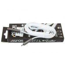 Кабель USB <-> microUSB, Aspor, White, 1.2 м, 2A (A81)
