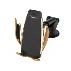 Автотримач для телефону Hoco CA34, Elegant, Gold, з бездротовою зарядкою