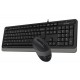 Комплект A4Tech Fstyler Sleek Multimedia Comfort F1010, Black/Grey, клавіатура+миша, USB