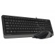 Комплект A4Tech Fstyler Sleek Multimedia Comfort F1010, Black/Grey, клавиатура+мышь, USB