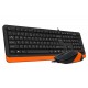Комплект A4Tech Fstyler Sleek Multimedia Comfort F1010, Black/Orange (F1010-BO)