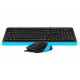 Комплект A4Tech Fstyler Sleek Multimedia Comfort F1010, Black/Blue, клавиатура+мышь, USB