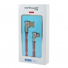 Кабель USB <-> microUSB, Konfulon, Red, 1.2 м, 2.4A (S70)
