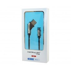 Кабель USB <-> microUSB, Konfulon, Black, 1.2 м, 2.4A (S67)
