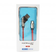 Кабель USB - Lightning 1.2 м Konfulon Red, 2.4A (S68)