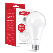 Лампа світлодіодна E27, 18W, 4100K, A80, Maxus, 1800 lm, 220V (1-LED-784)