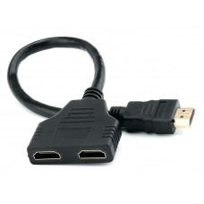 Переходник Atcom сплиттер HDMI (male) to 2 HDMI (female), длина кабеля 10 см