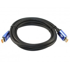 Кабель HDMI - HDMI, 2 м, Black/Blue, V2.1, Atcom Premium, позолочені конектори (88888)