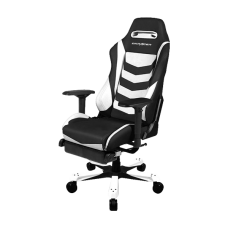 Ігрове крісло DXRacer Iron OH/IA166/NW Black-White + подножка (63364)