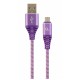 Кабель USB - micro USB 1 м Cablexpert Purple, 2.1А, преміум (CC-USB2B-AMmBM-1M-PW)