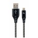 Кабель USB - micro USB 2 м Cablexpert Black, 2.1А, преміум (CC-USB2B-AMmBM-2M-BW)