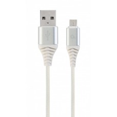 Кабель USB - micro USB 2 м Cablexpert White, 2.1А, премиум (CC-USB2B-AMmBM-2M-BW2)