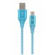 Кабель USB - micro USB 2 м Cablexpert Blue, 2.1А, премиум (CC-USB2B-AMmBM-2M-VW)