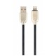 Кабель USB - Lightning 1 м Cablexpert Black, 2.1А, премиум (CC-USB2R-AMLM-1M)