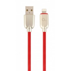Кабель USB - Lightning 2 м Cablexpert Red, 2.1А, преміум (CC-USB2R-AMLM-2M-R)