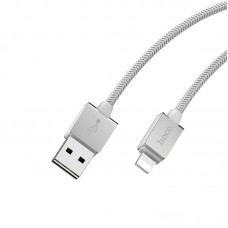 Кабель USB <-> Lightning, Hoco Refined steel, 1.2M, U49, White