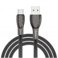 Кабель USB <-> USB Type-C, Hoco Bright cable, Black, 1.2 м (U52)