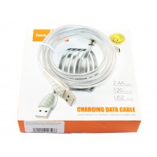Кабель USB <-> USB Type-C, Hoco Bright cable, Silver, 1.2 м (U52)