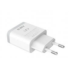 Мережевий зарядний пристрій EMY, White, 1xUSB, 2.4A, кабель USB <-> Lightning (MY-A301Q)