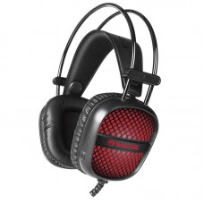 Наушники Marvo HG8941 Black-Red, 7colors-LED, микрофон, Mini jack (3.5 мм), накладные, кабель 2.00 м