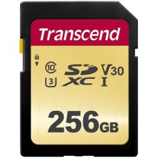 Карта пам'яті SDXC, 256Gb, Сlass10 UHS-I U3 V30, Transcend 500S (TS256GSDC500S)