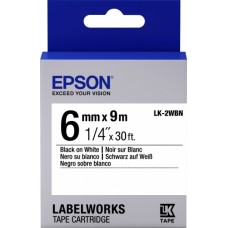 Картридж Epson LK2WBN, Black/White, 6 мм/9 м, стандартна стрічка (C53S652003)