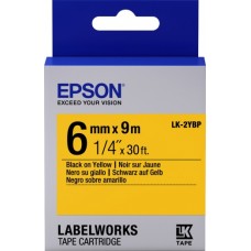 Картридж Epson LK2YBP, Black/Yellow, 6 мм/9 м, пастельна стрічка (C53S652002)