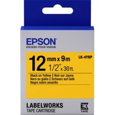 Картридж Epson LK4YBP, Black/Yellow, 12 мм/9 м, пастельна стрічка (C53S654008)