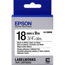 Картридж Epson LK5WBW, Black/White, 18 мм / 9 м, стрічка підвищеної адгезії (C53S655012)