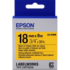 Картридж Epson LK5YBW, Black/Yellow, 18 мм / 9 м, лента повышенной адгезии (C53S655010)