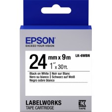 Картридж Epson LK6WB, Black/White, 24 мм / 9 м, стандартна стрічка (C53S656006)