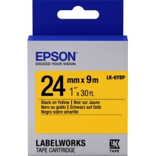 Картридж Epson LK6YBP, Black/Yellow, 24 мм / 9 м, пастельна стрічка (C53S656005)