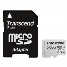 Карта пам'яті microSDXC, 256Gb, Class10 UHS-I U1 A1 V30, Transcend 300S, SD адаптер(TS256GUSD300S-A)